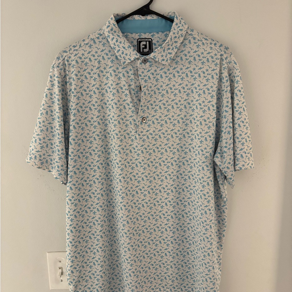 FootJoy Men's Light Blue Beach Polo